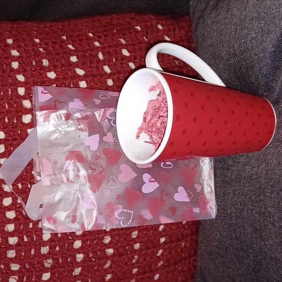 ❤️ California Pantry Red Latte Polka Dot 17 oz Mug (020624E). - Picture 1 of 4